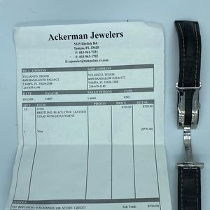 Breitling 37391 Black Croc Leather Strap